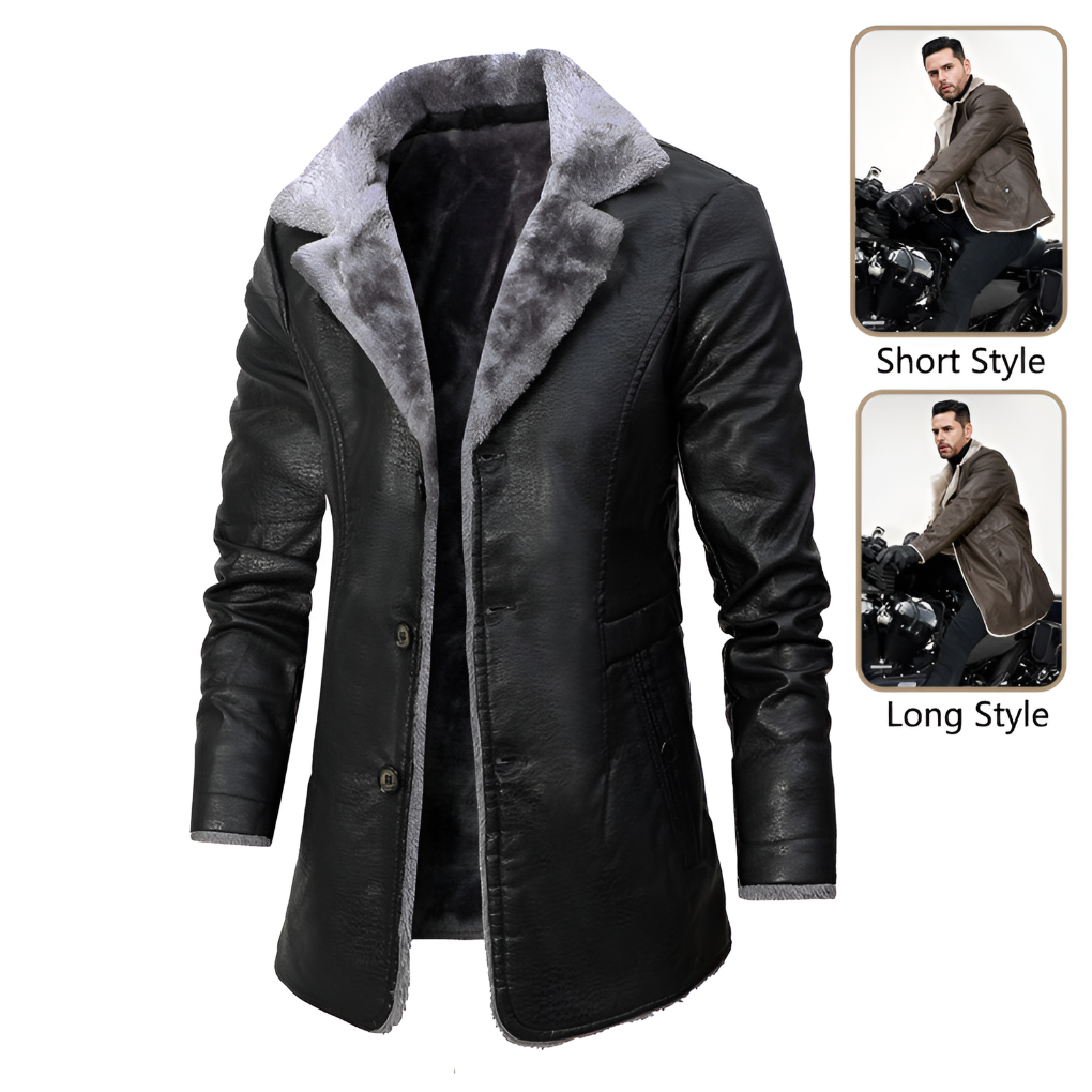 Warm Faux Leather Shearling Jacket