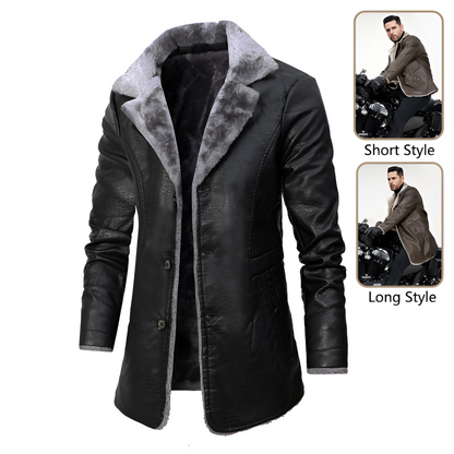 Warm Faux Leather Shearling Jacket