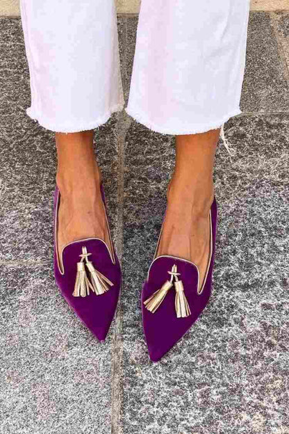 Fashion Tassel Slip On Shoes - Vossary
