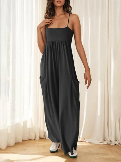 Flowy Off Shoulder Loose Fit Jumpsuit