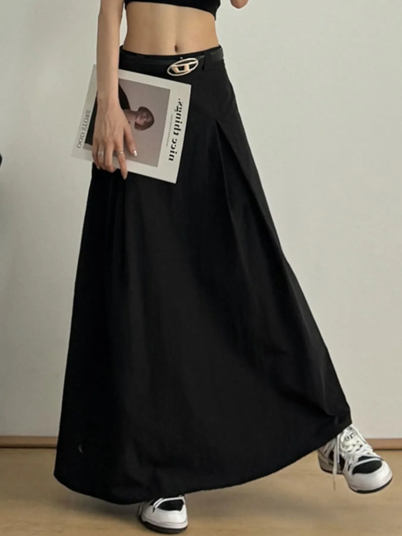 Flattering Wide Leg Long Maxi Skirt