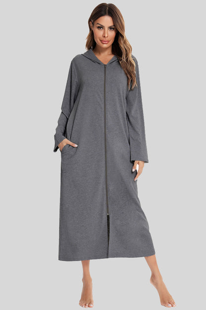 Comfortable Hoodie Nightgown with Pockets