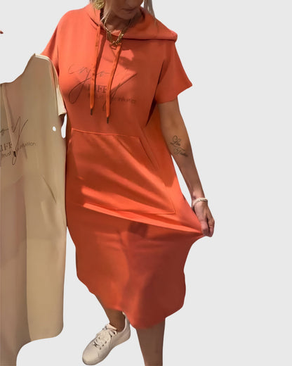 Comfortable Hooded Sweat Dress
