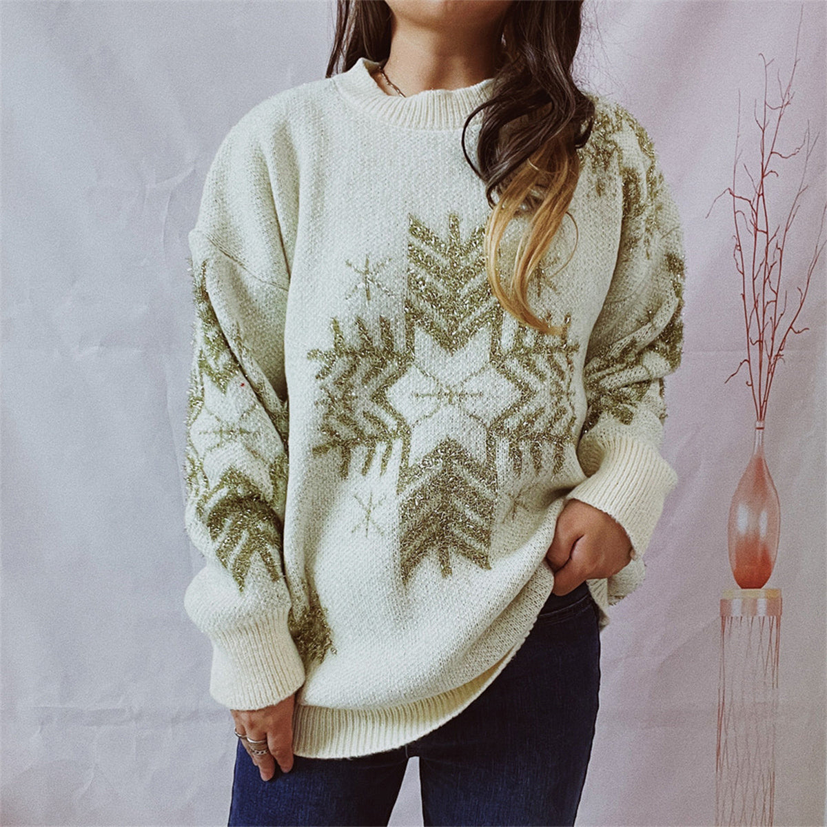 Winter Frosty Crew Neck Sweater