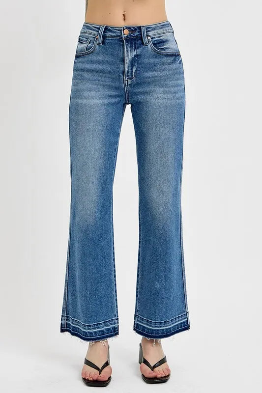 Comfortable Plus Size Dark Wash Bootcut Jeans - EasyApparels