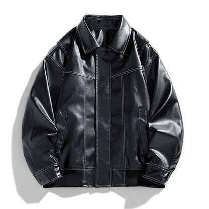 Stylish Men's Large Leather Aviation Jacket - EasyApparels