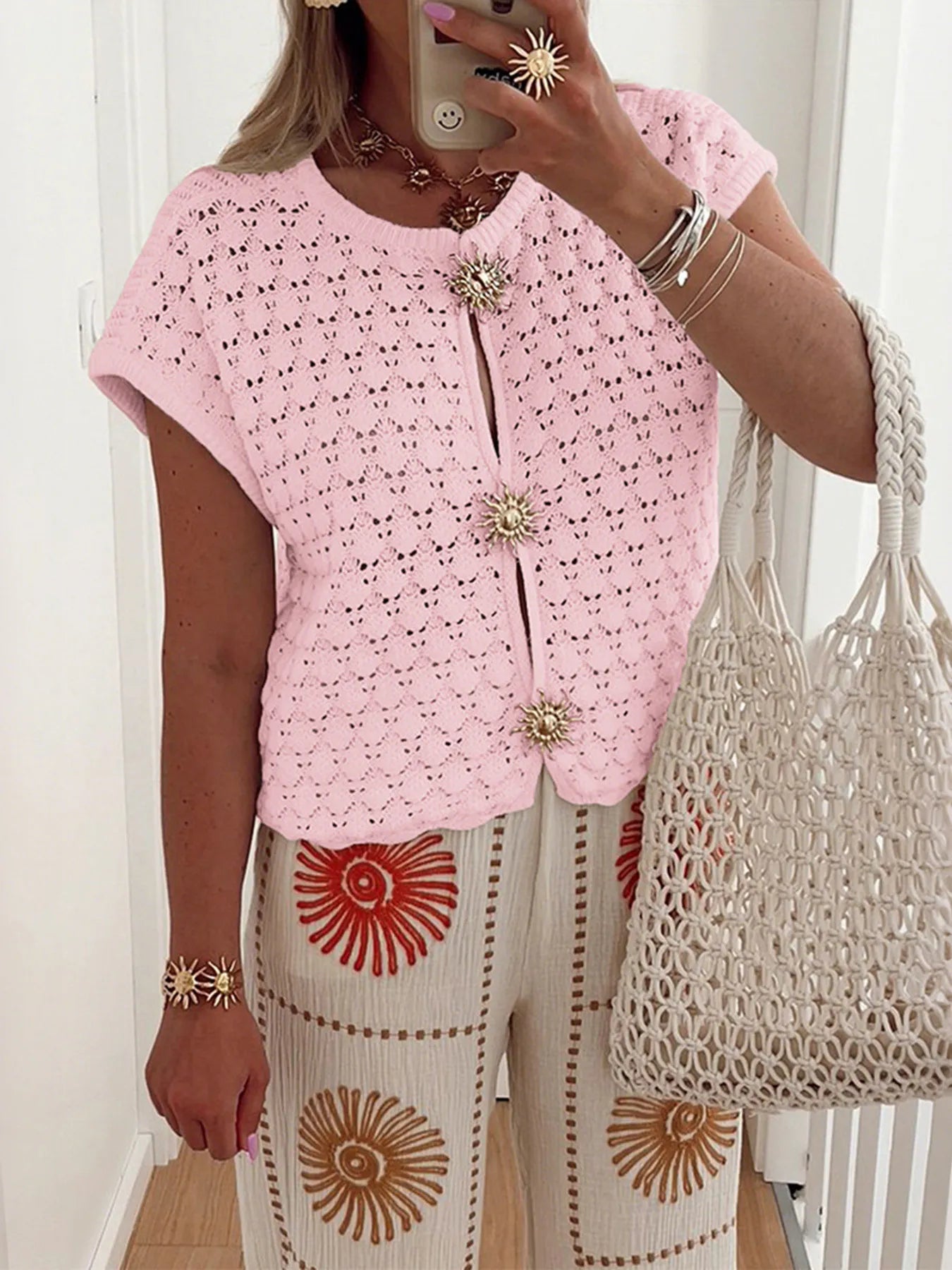 Soft Open Front Crochet Sweater Cardigan