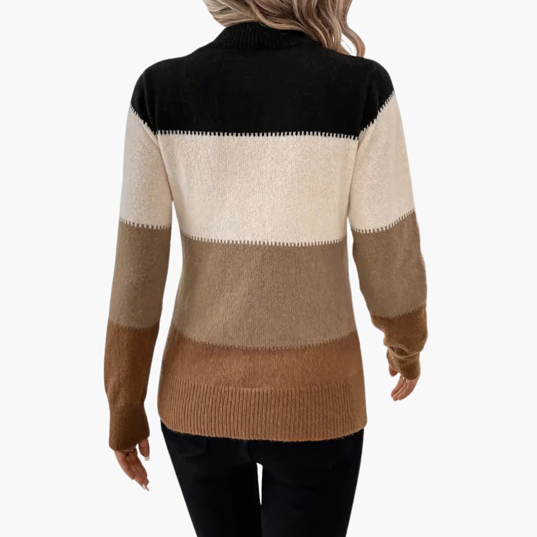 Ladies' Sweatshirt with Multi Color Block Pattern