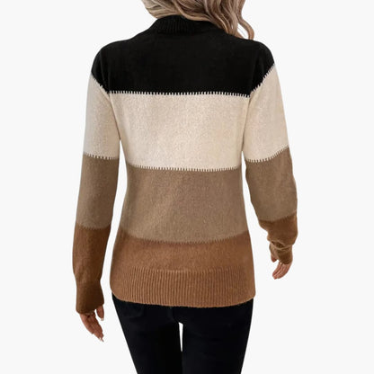 Women's Color Block Crew Neck Sweater