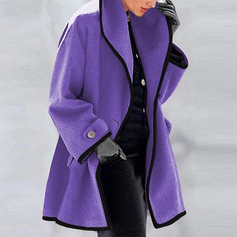 Warm Oversized Women's Long Wool Coat