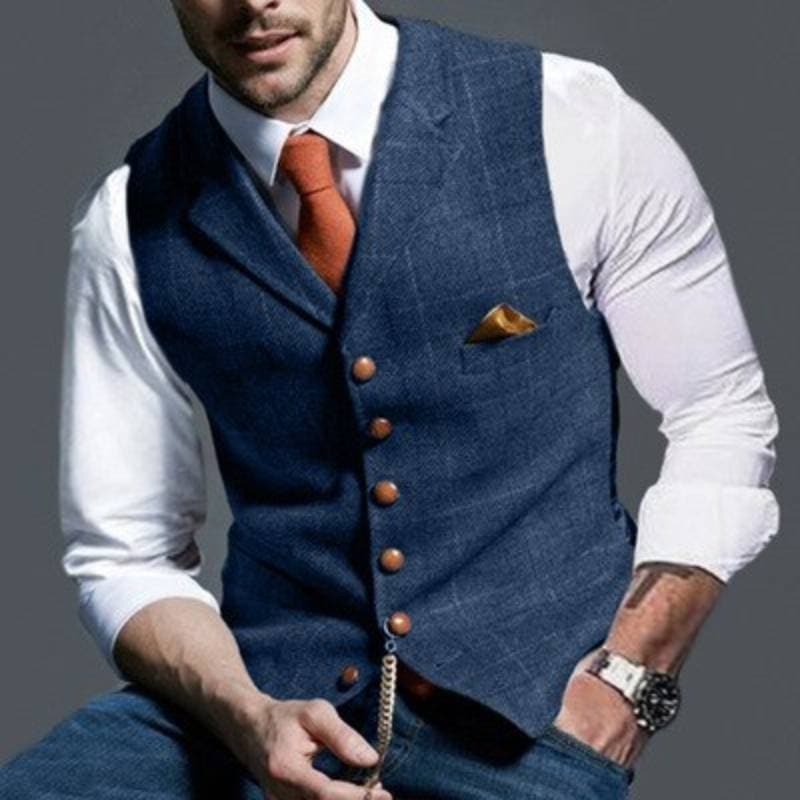 Slim Fit Men's Vest with Button Front - EasyApparels