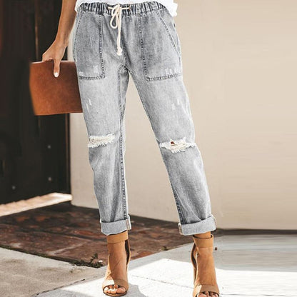Comfortable Women's Ripped Jogger Jeans
