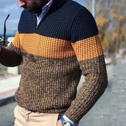 Classic Men's Half Zip Waffle Sweater - EasyApparels