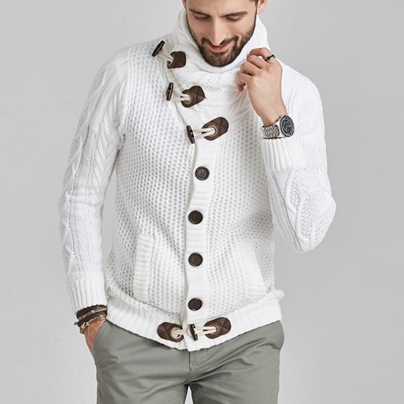 Men's Crew Neck Cable Sweater with Pockets - EasyApparels