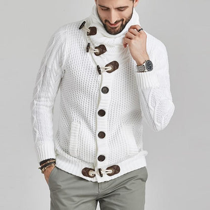 Men's Crew Neck Cable Sweater with Pockets - EasyApparels
