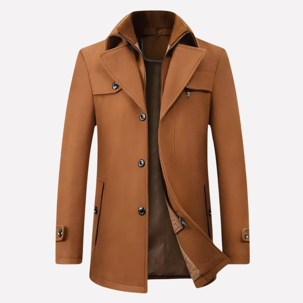 Warm Luxury Wool Mens Overcoat - Vossary
