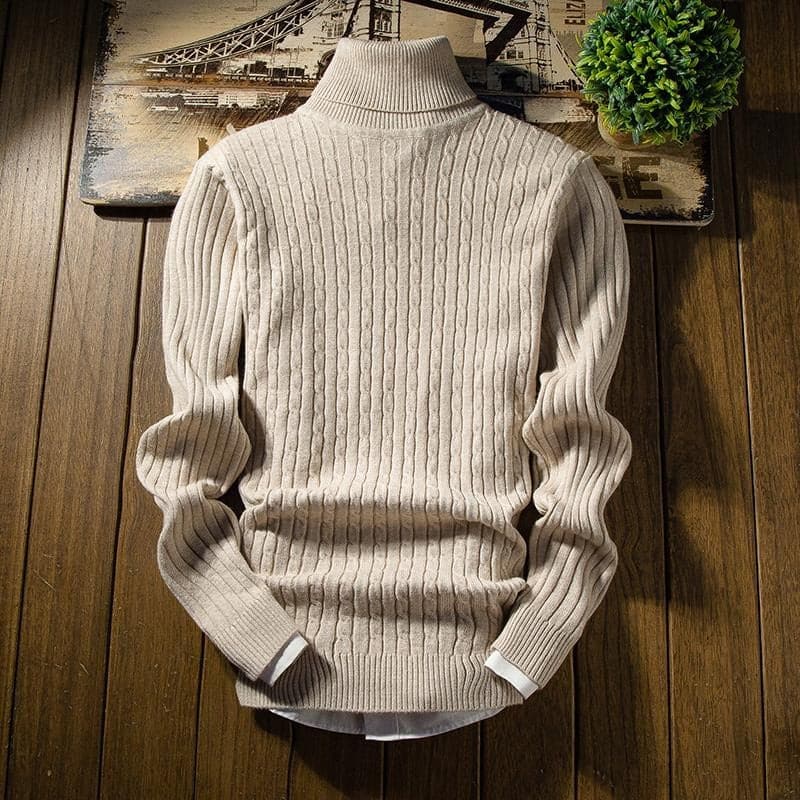 Cozy Crew Neck Cable Knit Sweater