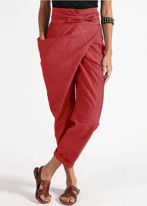 Loose Fit High Waisted Women's Cotton Pants
