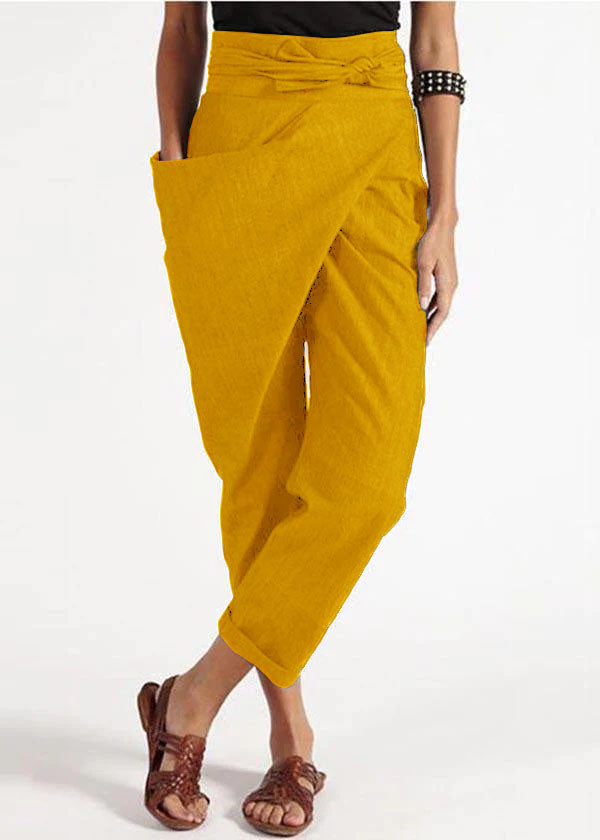 Loose Fit High Waisted Women's Cotton Pants