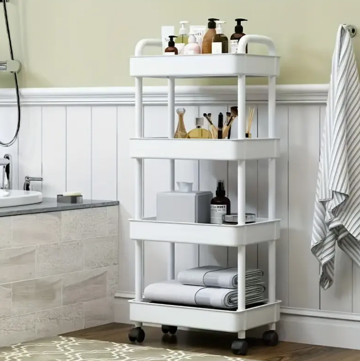 Portable Rolling Shelf Cart Organizer