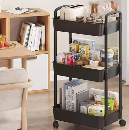 Portable Rolling Shelf Cart Organizer