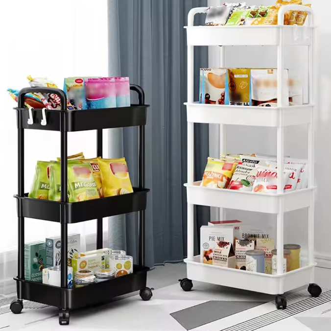 Portable Rolling Shelf Cart Organizer - Luxicro