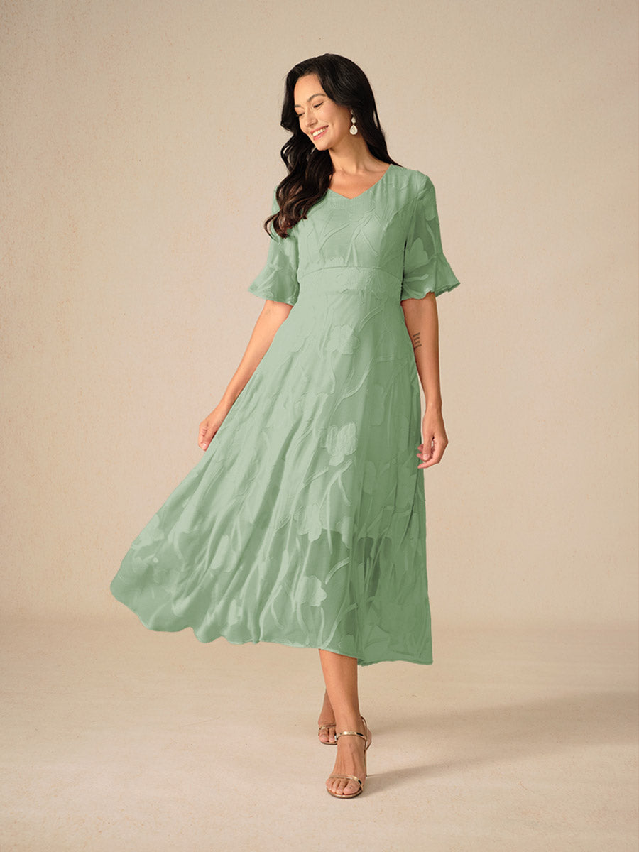 Lovely Long Floral V Neck Maxi Dress