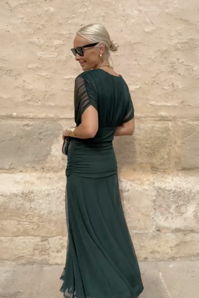 Beautiful V-neck Evening Formal Maxi Dress