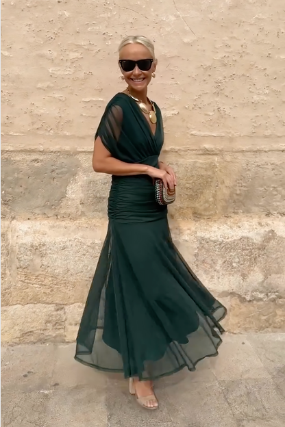 Beautiful V-neck Evening Formal Maxi Dress