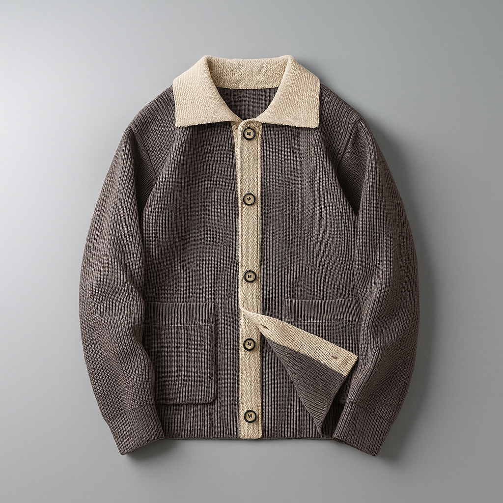 Warm Wool Crew Neck Jacket