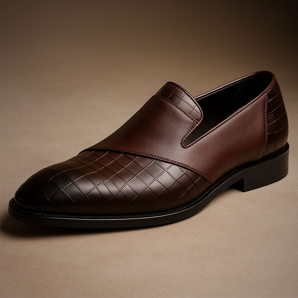 Premium Brown Leather Slip On Shoes