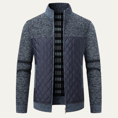 Warm Men's Black Puffer Quilted Jacket