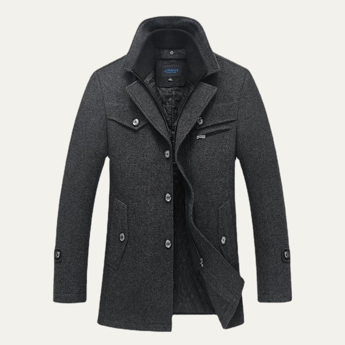 Warm Wool Blend Mens Winter Smart Coat