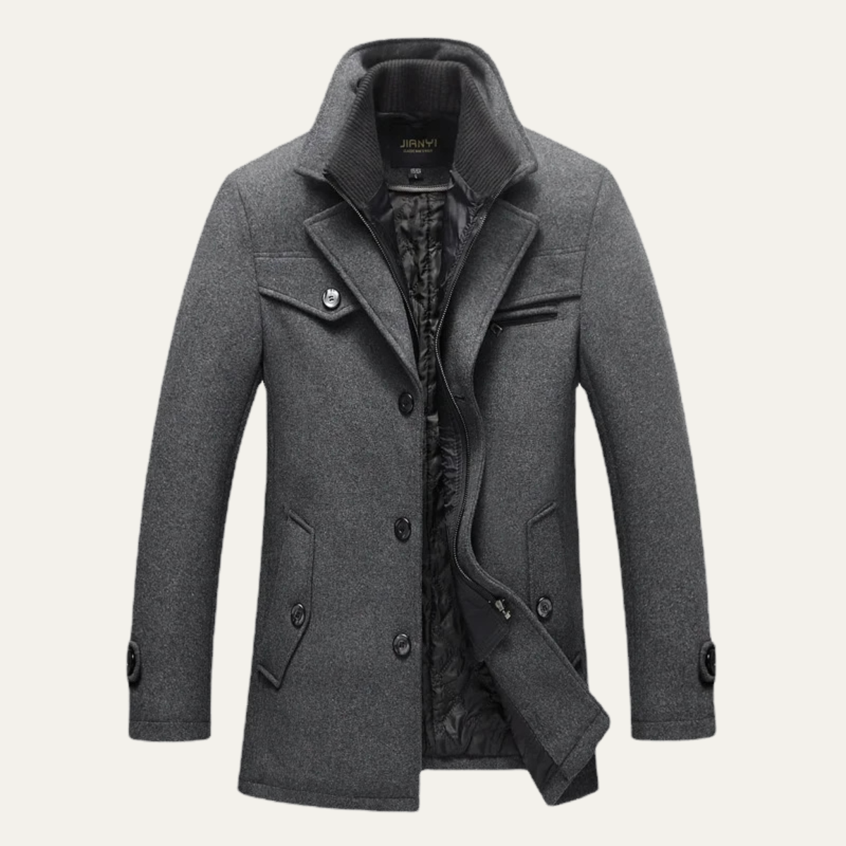 Warm Wool Blend Mens Winter Smart Coat