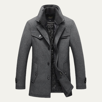 Warm Wool Blend Mens Winter Smart Coat