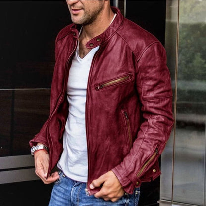 Stylish Waterproof Mens Leather Coat