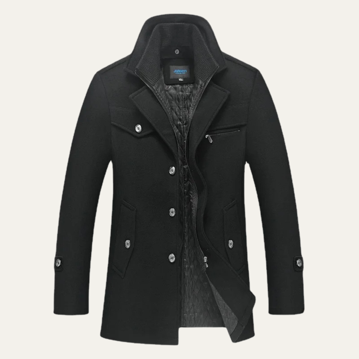 Warm Wool Blend Mens Winter Smart Coat