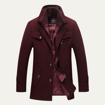 Warm Wool Blend Mens Winter Smart Coat