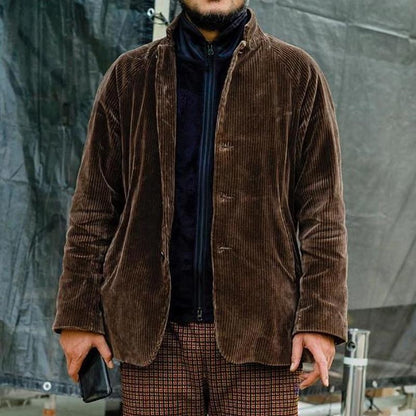 Casual Corduroy Button Down Jacket - EasyApparels
