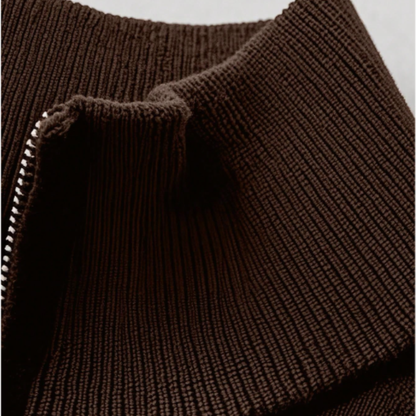 Luxury Men's Soft Mock Neck Zip Sweater