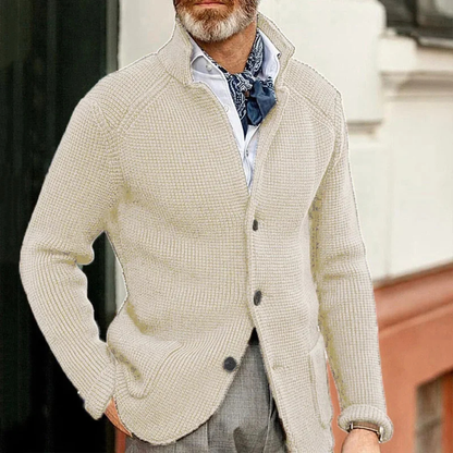 Men's Fashionable Crew Neck Knit Button Cardigan