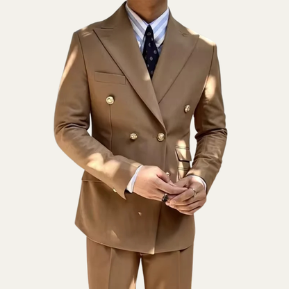 Luxury Navy Blue Double Breasted Suit for Men