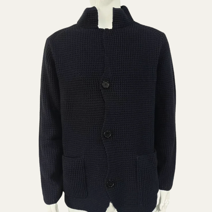 Men's Fashionable Crew Neck Knit Button Cardigan