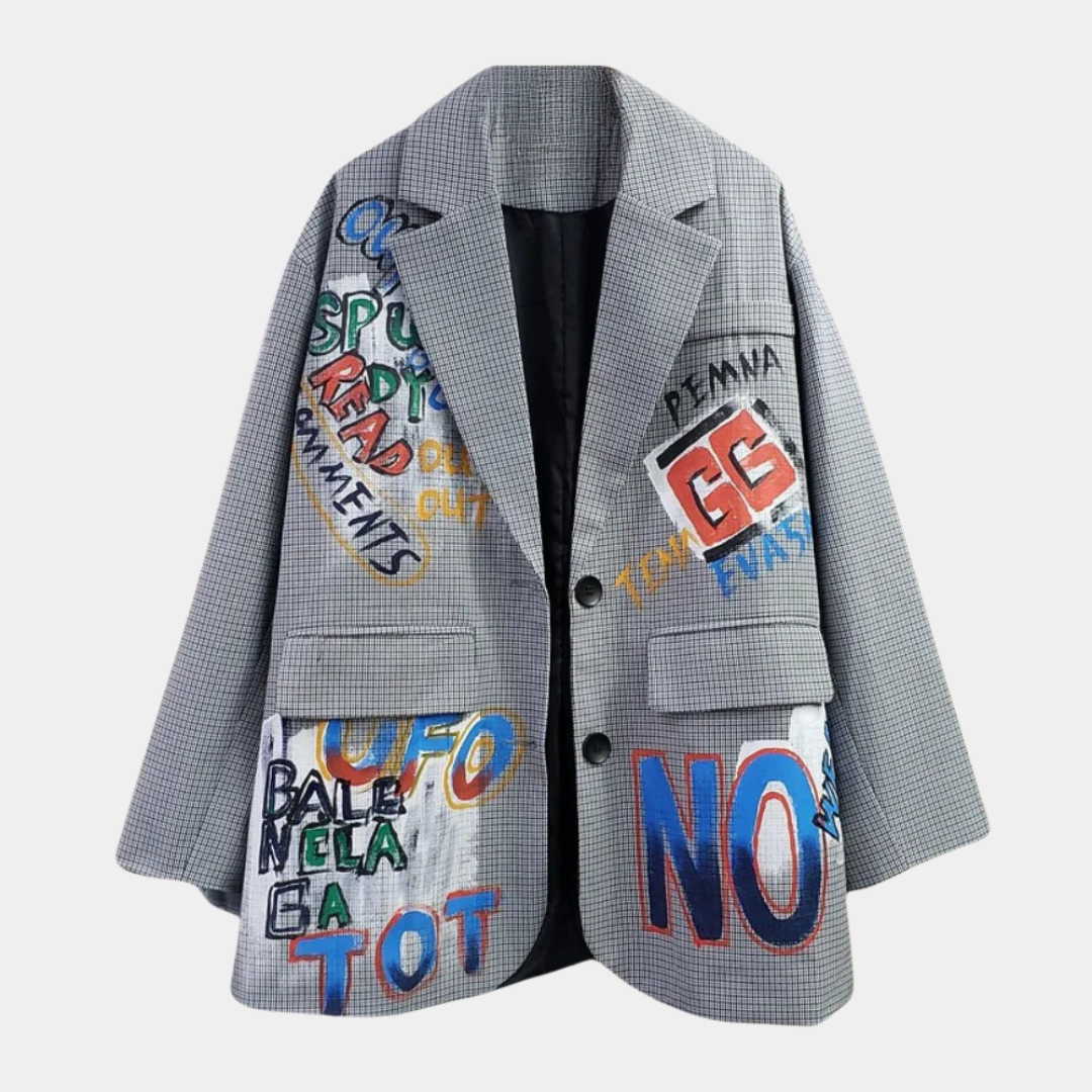 Large Fit Checked Ladies Jacket - Vossary