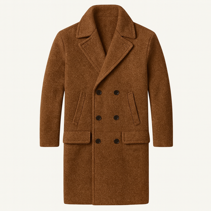 Classic Men's Wool Overcoat with Pockets - Vossary