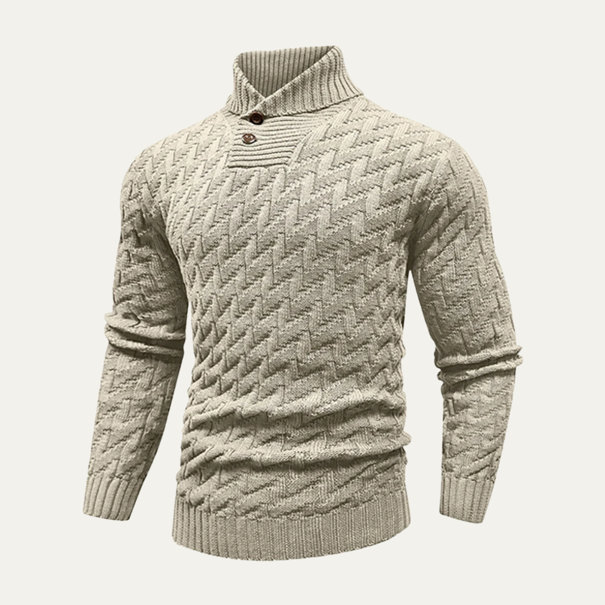 Warm Men's Cable Knit Wool Sweater