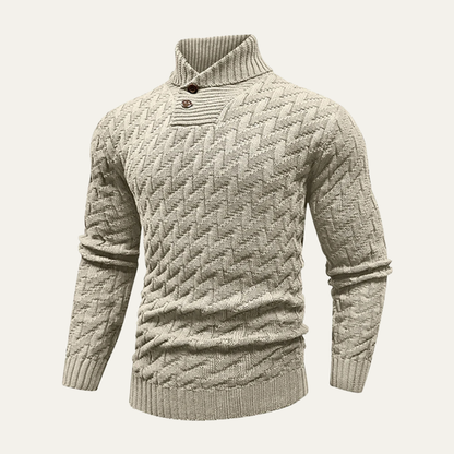 Warm Men's Cable Knit Wool Sweater