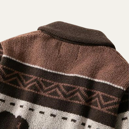 Vintage Buffalo Pattern Mens Winter Sweater