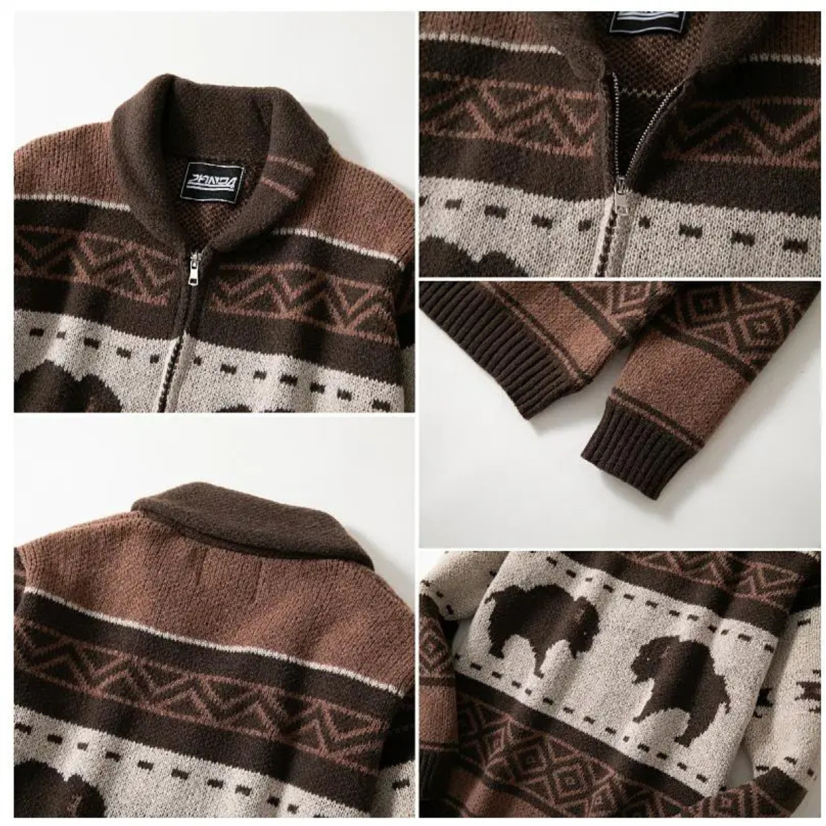 Vintage Buffalo Pattern Mens Winter Sweater