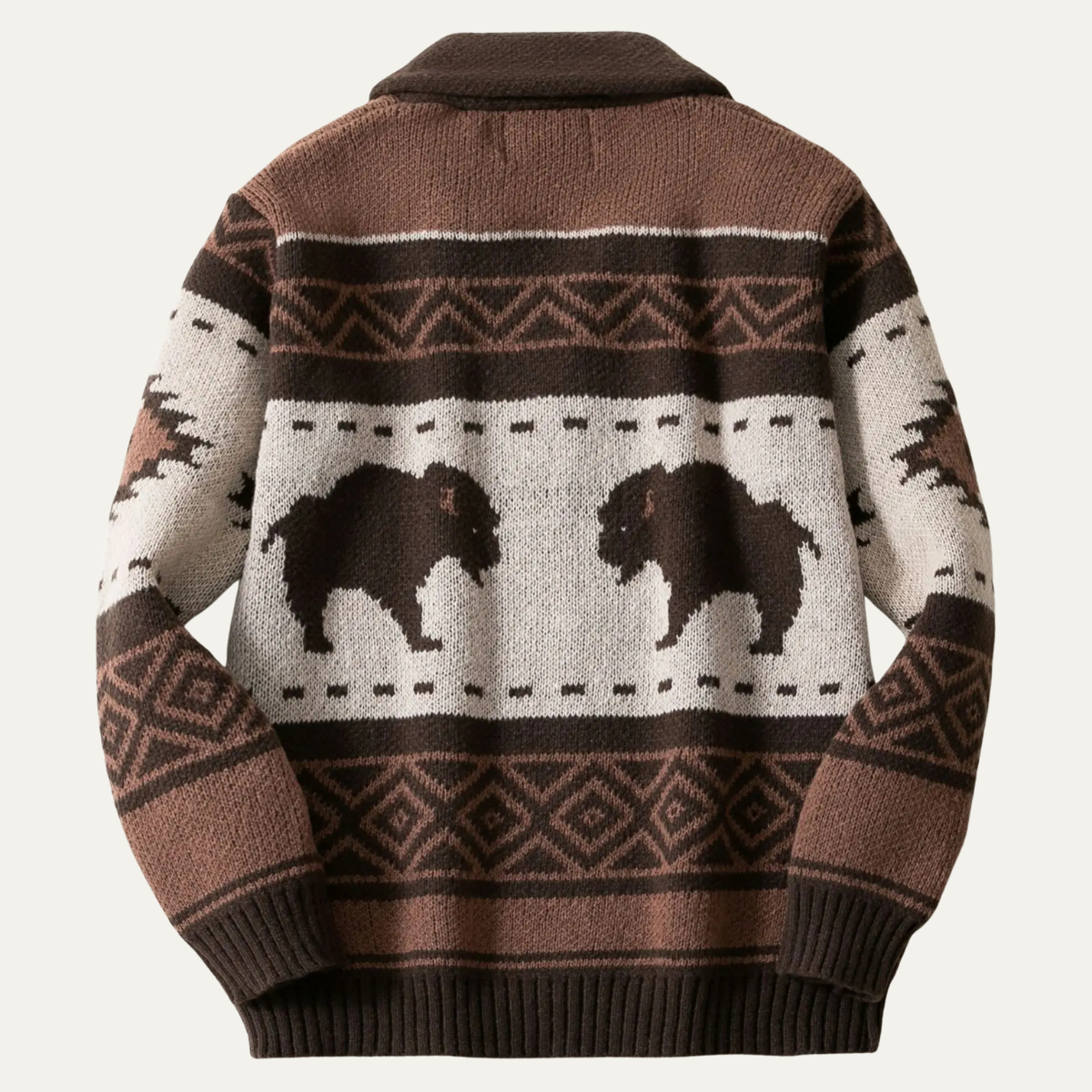 Vintage Buffalo Pattern Mens Winter Sweater
